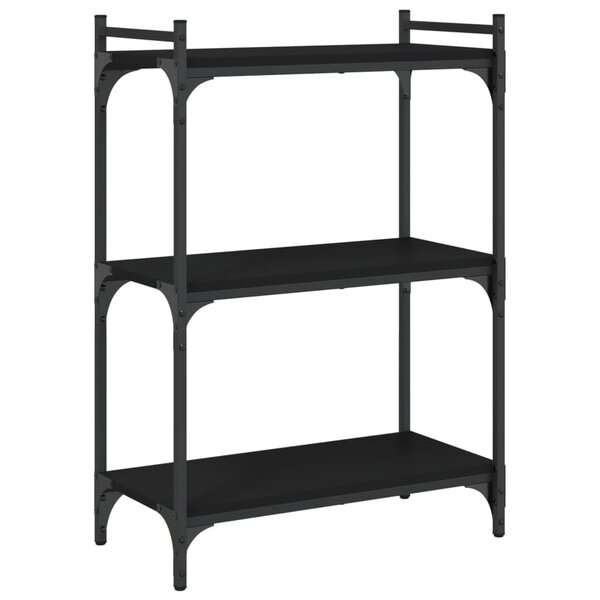 vidaXL Bibliothèque à 3 niveaux noir 60x30x86 cm bois d'ingénierie