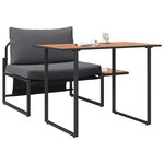 vidaXL Mobilier de Patio en Acier 2 pc Anthracite Acier