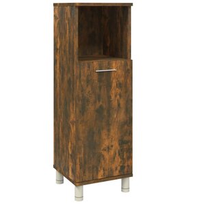 vidaXL Armoire de bain Chêne fumé 30x30x95 cm Bois d'ingénierie