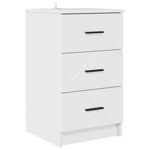 vidaXL Cabinet de chevet avec tiroir Blanc brillant 38 x 38 x 66 cm