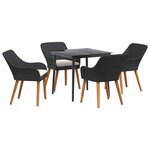 vidaXL Ensemble de salle à manger pour jardin 5 pc Noir polyrotin