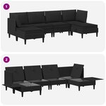 vidaXL Ensemble de meubles pour le salon 6 Pièces Noir Tissu