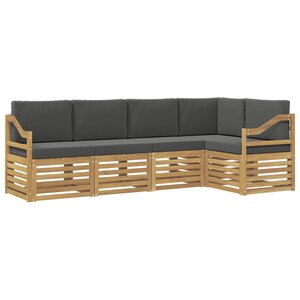vidaXL Ensemble de canapés d'extérieur 5 pc Blanc et anthracite
