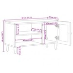 vidaXL Meuble TV Naturel 80 x 33 x 46 cm Bois de mangue massif