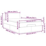 vidaXL Lit ottoman avec matelas gris foncé 120x200 cm tissu