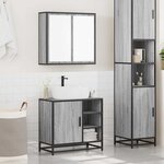 vidaXL Ensemble de meubles de salle de bain 2 Pièces Sonoma gris