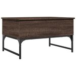 vidaXL Table basse chêne marron 70x50x40 cm bois d'ingénierie et métal