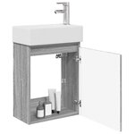 vidaXL Meuble de salle de bain avec robinet Sonoma gris