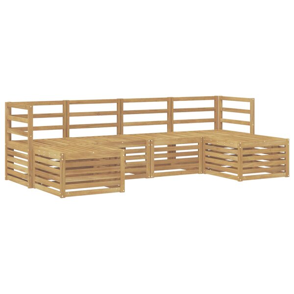 vidaXL Ensemble de canapés d'extérieur 6 pc Blanc Bois d'Acacia Massif