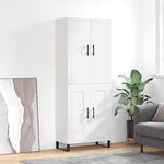 vidaXL Buffet haut Blanc 69 5x34x180 cm Bois d'ingénierie