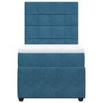 vidaXL Sommier à lattes de lit avec matelas Bleu foncé 100x200 cm