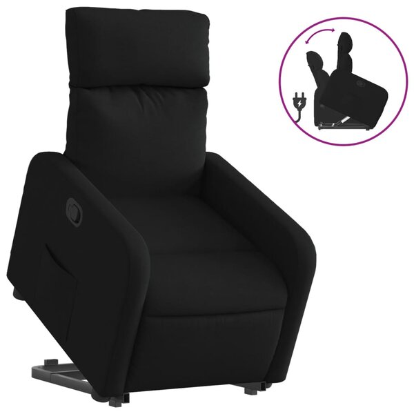 vidaXL Fauteuil inclinable noir tissu