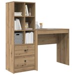 vidaXL Bureau avec tiroir avec étagère 2 Pièces Chêne artisanal