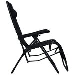 vidaXL Chaises pliables de terrasse 2 Pièces Noir Textilène