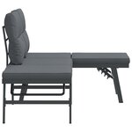 vidaXL Bancs de jardin avec coussins lot de 2 acier enduit de poudre