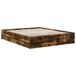 vidaXL Cadre de lit Chêne fumé 160 x 200 cm Bois Ingénierie