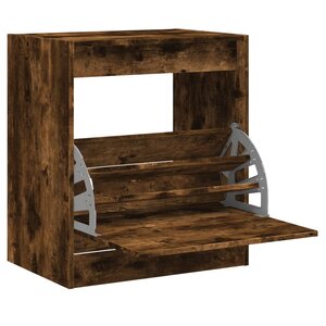 vidaXL Armoire à chaussures chêne fumé 60x42x69 cm bois d'ingénierie