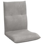 vidaXL Fauteuil de sol ajustable Gris clair Velours