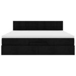 vidaXL Lit ottoman avec matelas et LED Noir 180x200cm tissu