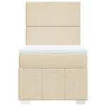 vidaXL Sommier à lattes de lit avec matelas Crème 80x200 cm Tissu