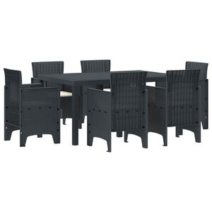 vidaXL Ensemble de salle à manger pour jardin 7 Pièces Anthracite