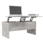vidaXL Table basse gris béton 102x50 5x46 5 cm bois d'ingénierie