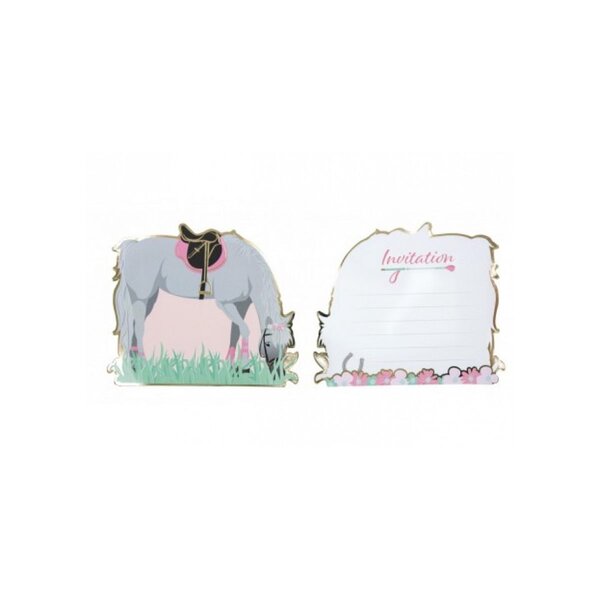 Set de 8 invitations Cheval d Amour