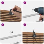 vidaXL Store de Fenêtre Géométrique Marron 110 x 160 cm Bambou