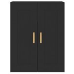 vidaXL Armoires murales 2 Pièces noir bois d'ingénierie