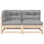 vidaXL Canapé de jardin avec coussins 2 places bois de pin massif