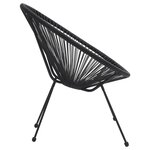 vidaXL Chaises de jardin en forme de lune lot de 2 Rotin Noir
