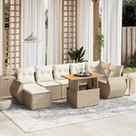 vidaXL Salon de jardin avec coussins 8 Pièces beige résine tressée