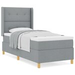 Lit box spring vidaXL avec matelas Gris clair 80x200 cm Tissu