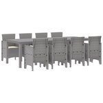 vidaXL Ensemble de salle à manger pour jardin 9 Pièces Blanc Rattan Polt