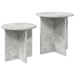 vidaXL Ensemble de tables d'appoint 2 Pièces Gris béton Bois d’ingénierie