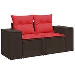vidaXL Salon de jardin avec coussins 5Pièces marron résine tressée acacia