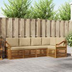 vidaXL Ensemble de canapé d'angle avec coussin 5 Pièces Naturel et Beige