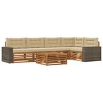 vidaXL Ensemble de canapés d'extérieur 6 pc Naturel et Beige Polyester