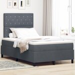 Lit Box Spring vidaXL avec Matelas Gris Foncé 120x200 cm Velours