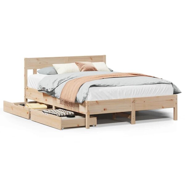 vidaXL Cadre de lit sans matelas 160x200 cm bois massif de pin
