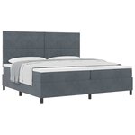 vidaXL Lit à ressorts avec matelas Gris foncé 200 x 200 cm tissu