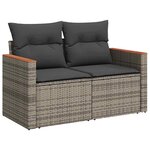 vidaXL Ensemble de canapé de jardin 13 Pièces Gris Poly rotin