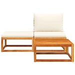 vidaXL Salon de jardin avec coussins 3 Pièces bois massif d'acacia