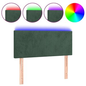 vidaXL Tête de lit à LED Vert foncé 80x5x78/88 cm Velours