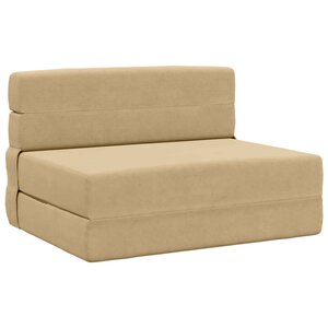 vidaXL Canapé-lit pliable Vert Gris 100 x 80 x 60 cm Tissu