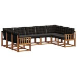 vidaXL Ensemble de canapés d'extérieur 9 pc Naturel et Noir