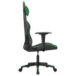 vidaXL Chaise de jeu de massage Noir et vert Similicuir