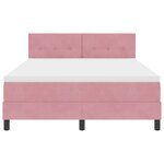 Lit à ressort vidaXL avec matelas Rose 160x200 cm Velours