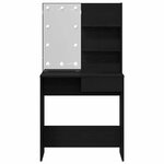 vidaXL Table de Toilette avec tiroir Chêne noir 74.5 x 40 x 141 cm