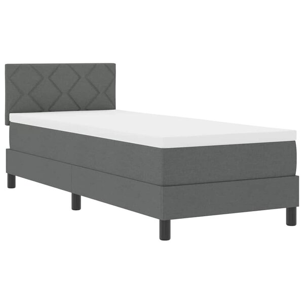 vidaXL Lit Box Spring avec Matelas Gris Foncé 80x200 cm Tissu